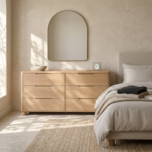 Light Wood 6-Drawer Dresser