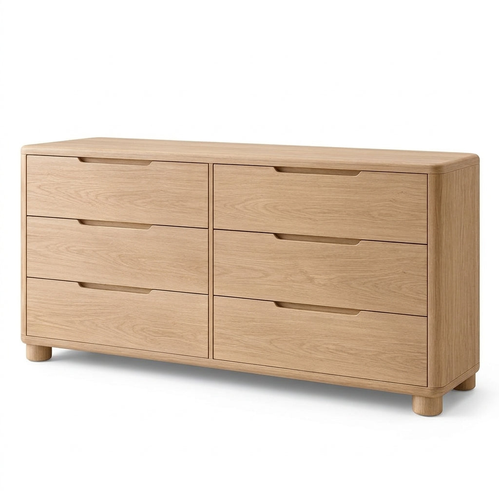 Light Wood 6-Drawer Dresser