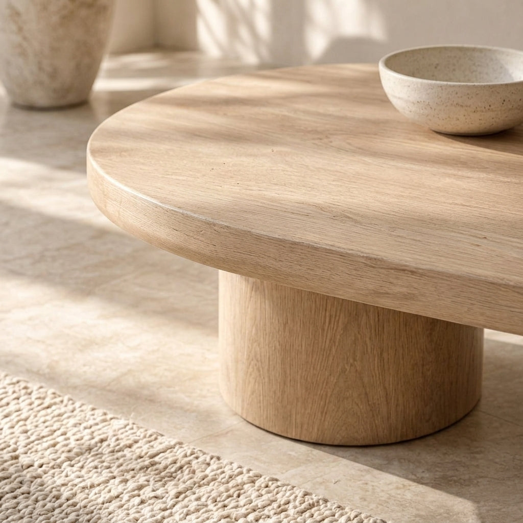 Light Wood Oval Coffee Table