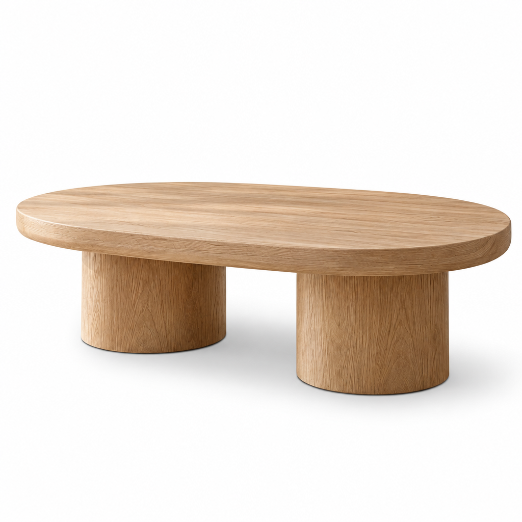 Light Wood Oval Coffee Table