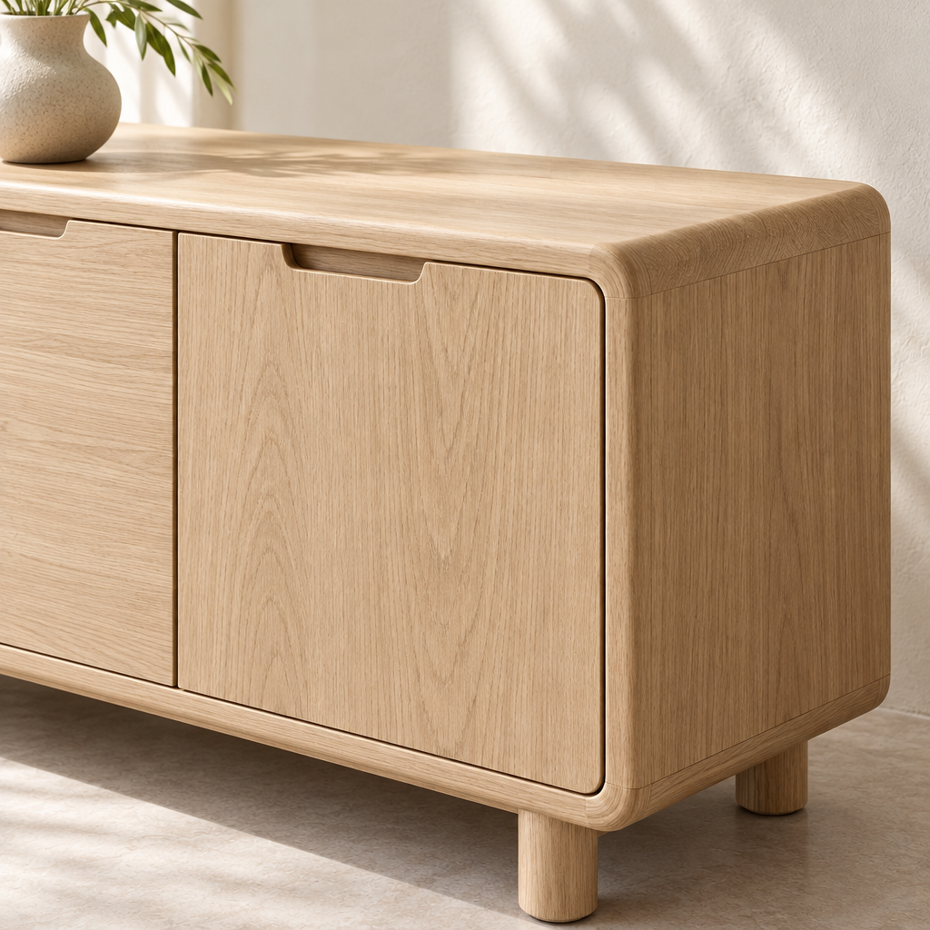 Light Wood 4-Door Sideboard