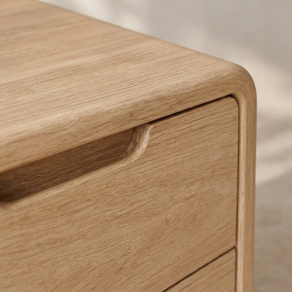 Light Wood 2-Drawer Nightstand