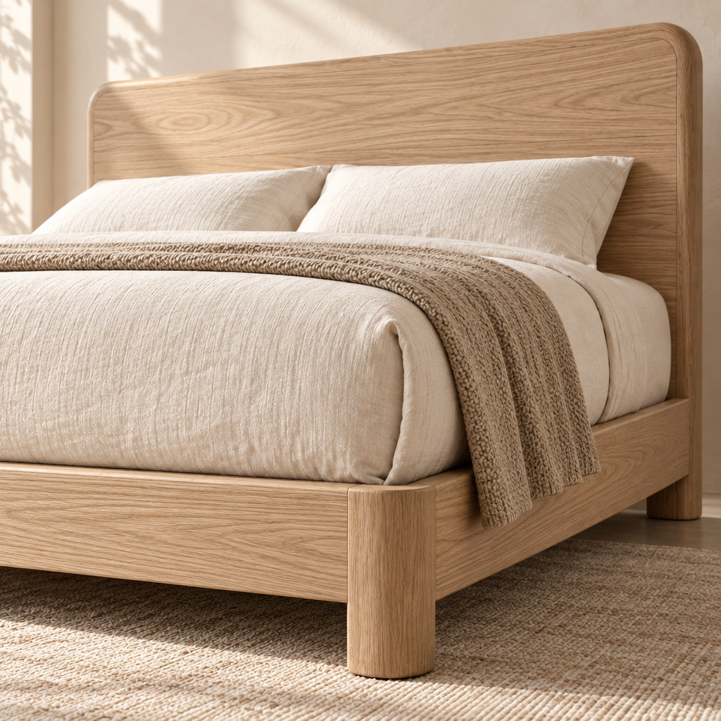 Light Wood Platform Bed Frame