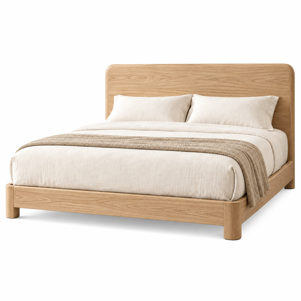 Light Wood Platform Bed Frame
